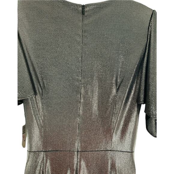 Eliza J Dress Womens Size 10 Formal Metallic Shimmer Butterfly Sleeves Maxi NEW - Picture 7 of 12